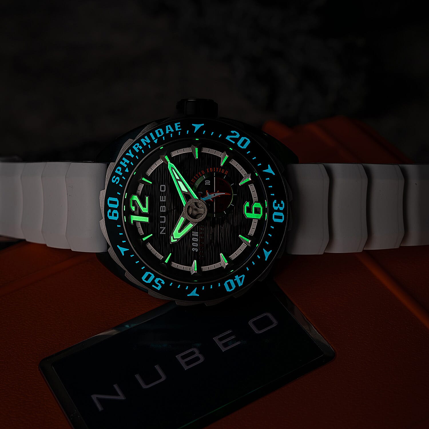 NUBEO Digital Mens Watch in Stainless Steel - Red