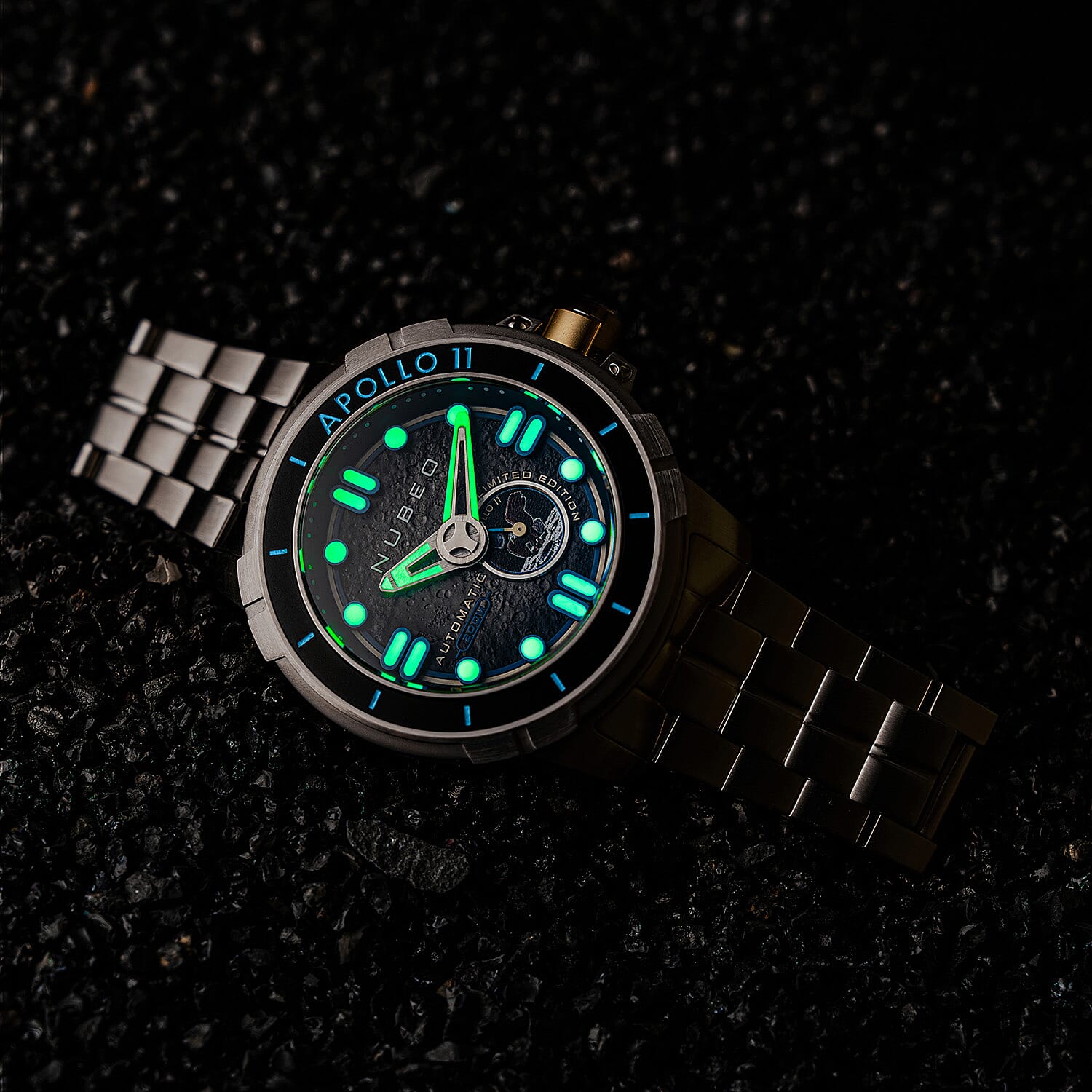 NUBEO Digital Mens Watch in Stainless Steel - Steel