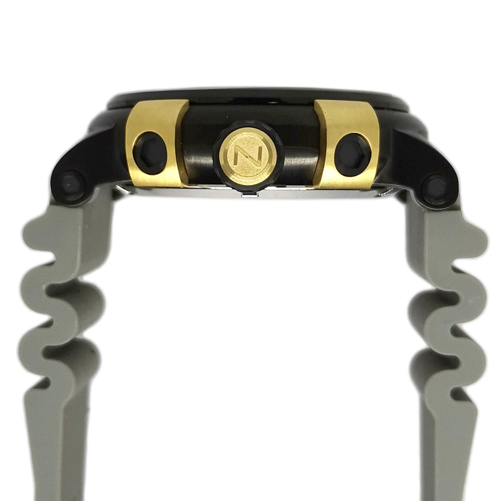 NUBEO Orion Automatic Limited Edition Japanese Open Heart Automatic Movement Sapphire Black Dial Water Resistant Watch With 2 Black Rubber Strap