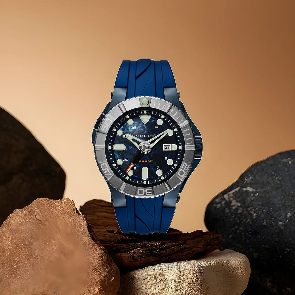 NUBEO Japanese Mens Watch in Stainless Steel