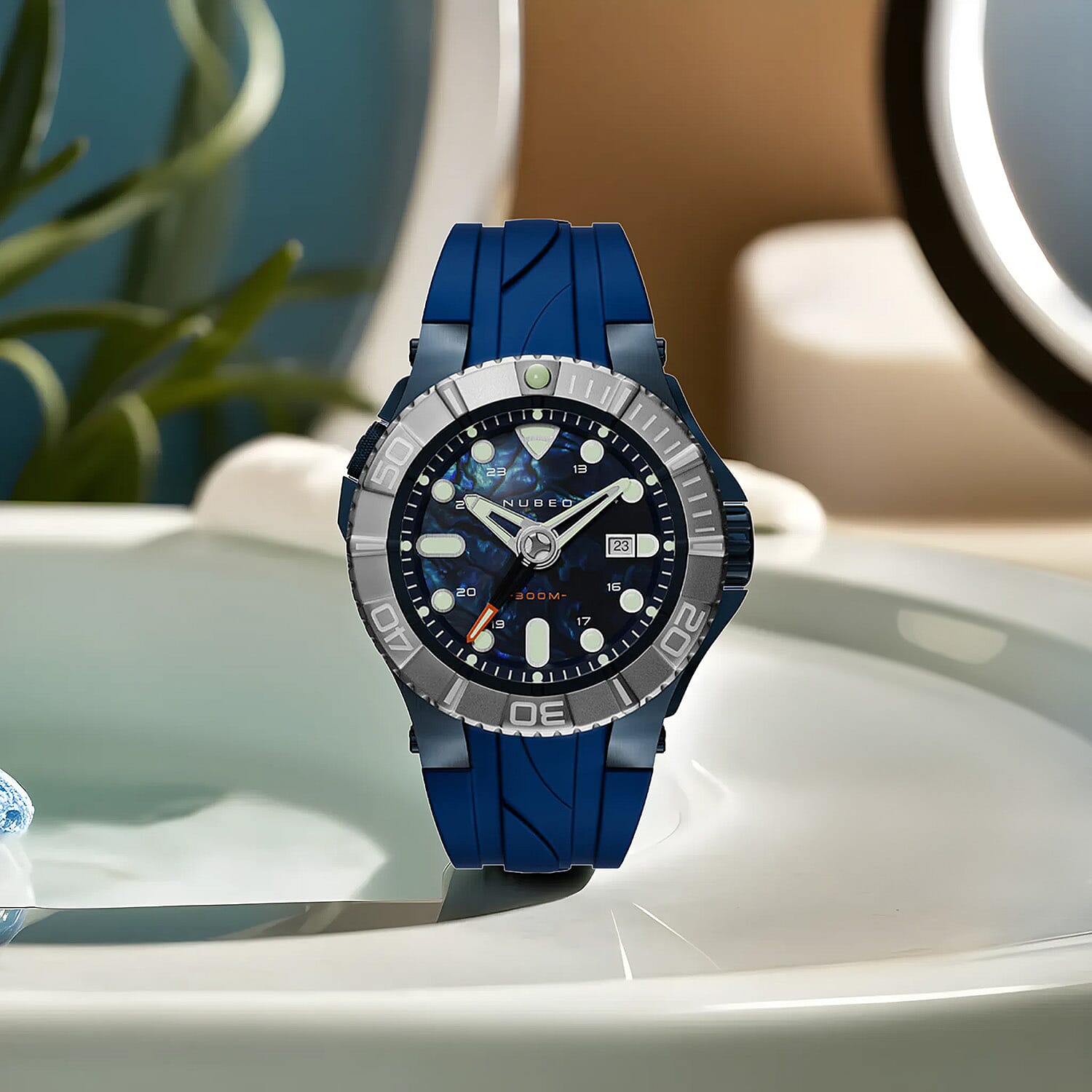 NUBEO Japanese Mens Watch in Stainless Steel