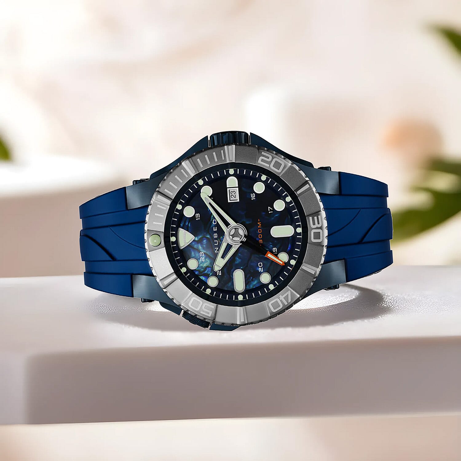 NUBEO Japanese Mens Watch in Stainless Steel