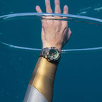 NUBEO Manta Midsize Automatic Limited Edition Japanese Movement 3 Hands With Date & Sapphire Lens Green Dial 30 ATM Water Resistant Watch With Stainlesss Steel Rose Gold Chain Strap