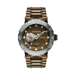 NUBEO Opportunity Automatic Limited Edition Genuine Martian Meteorite Japanese Automatic Movement With 3 Hands Brown Dial 30 ATM Water Resistant Watch With Stainlesss Steel Brown Chain Strap