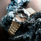 NUBEO Opportunity Automatic Limited Edition Genuine Martian Meteorite Japanese Automatic Movement With 3 Hands Brown Dial 30 ATM Water Resistant Watch With Stainlesss Steel Brown Chain Strap
