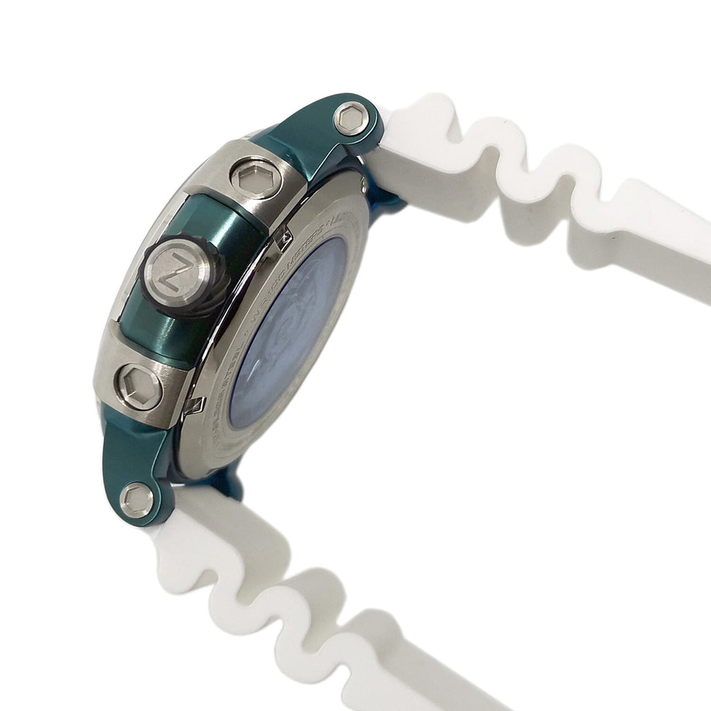 NUBEO Orion Automatic Limited Edition Japanese Open Heart Automatic Movement Sapphire Green Dial Water Resistant Watch With 2 White Rubber Strap