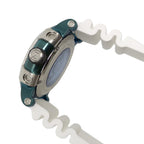 NUBEO Orion Automatic Limited Edition Japanese Open Heart Automatic Movement Sapphire Green Dial Water Resistant Watch With 2 White Rubber Strap