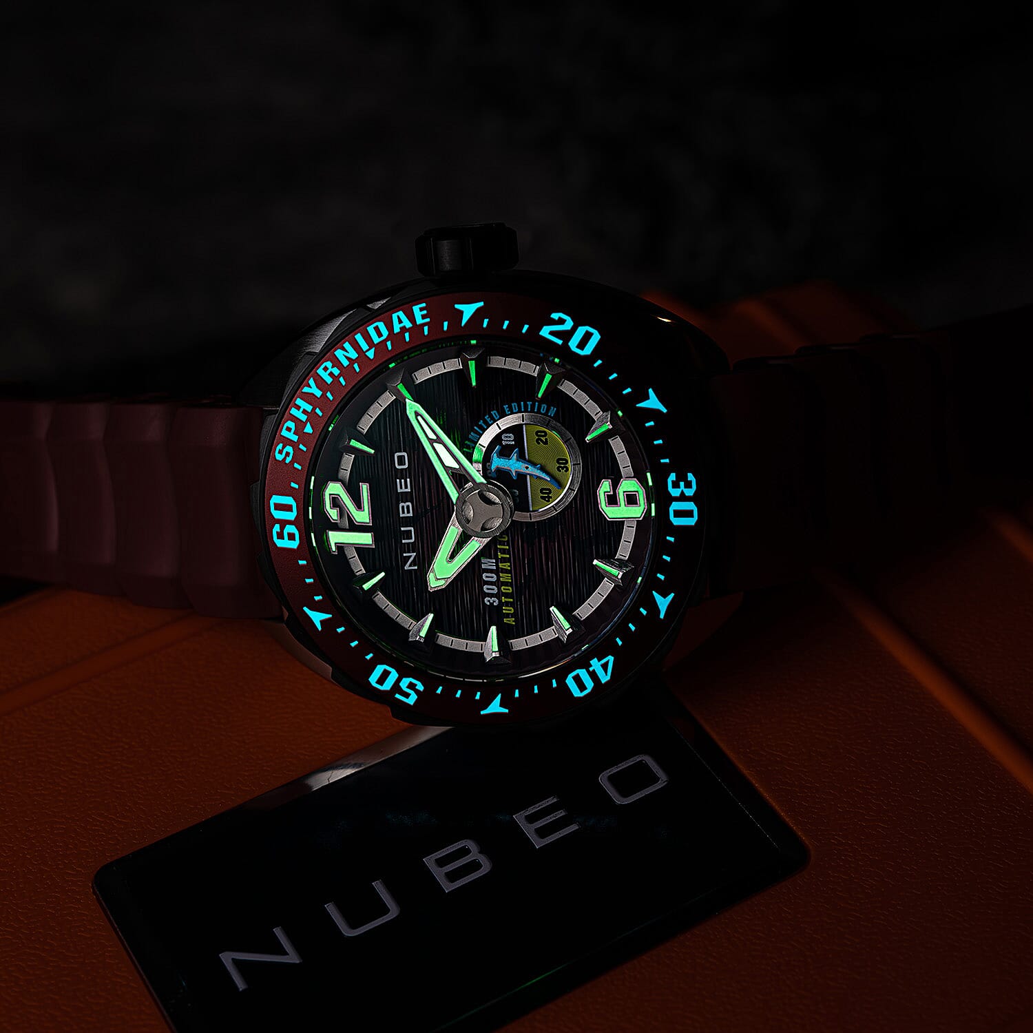 NUBEO Digital Mens Watch in Stainless Steel - Red