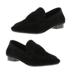 NV Champagne Metallic Genuine Leather Suede Loafers (Size 7) - Black