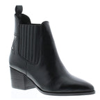 NV Cowboy-Style Leather Ankle Boots (Size 4) - Black