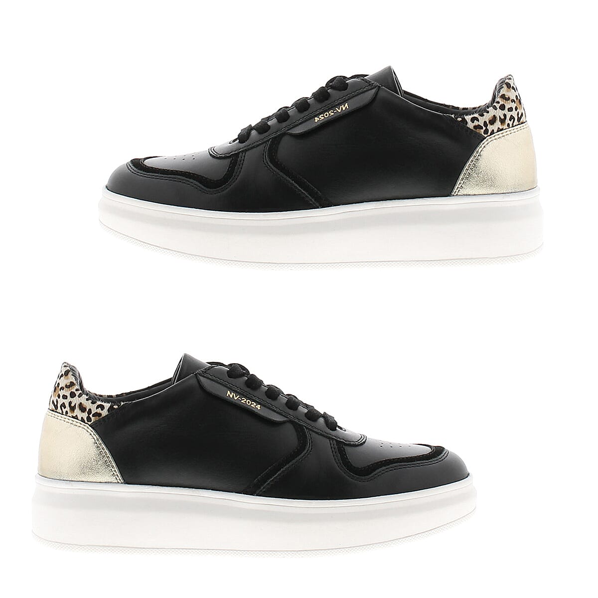 NV Premium Leather Casual Shoes (Size 8) - Black