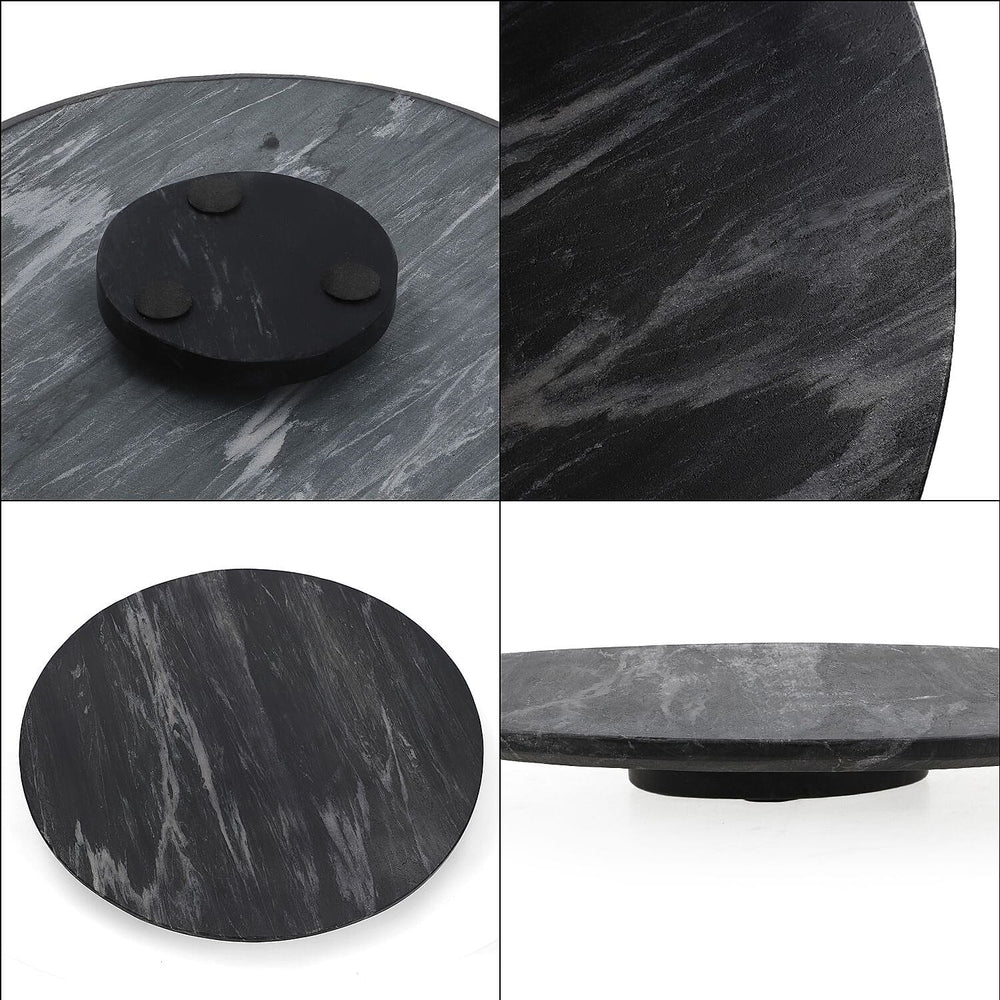 Nakkashi Coaster (Size 38x38x38 cm) - Black & Black