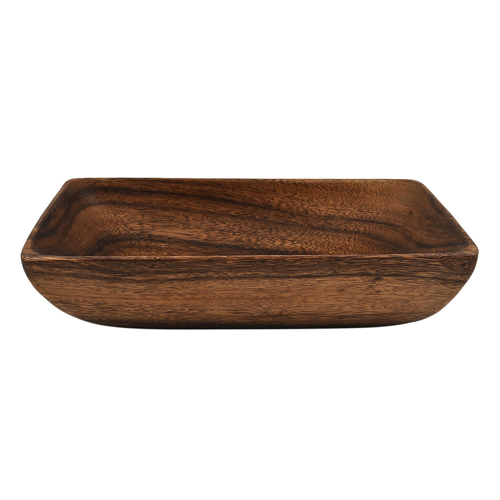 Nakkashi - Handmade Wood Rectangular Bowl (Size 30x19x8Cm)