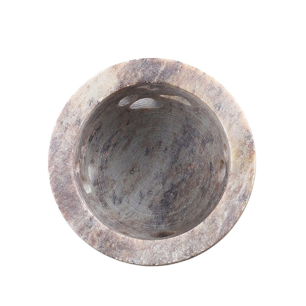 Nakkashi Set of 2 - Decorative Rose Handcarved Soapstone Egg Holders (8x4Cm)