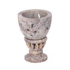 Nakkashi Set of 2 - Decorative Rose Handcarved Soapstone Egg Holders (8x4Cm)