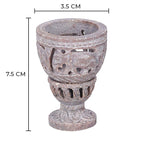 Nakkashi Set of 2 decorative hand carved soapstone egg holders (7.5X3.5 CM) - IVORY-GREY.