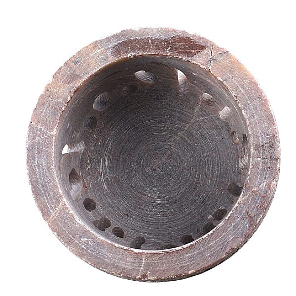 Nakkashi Set of 2 decorative hand carved soapstone egg holders (7.5X3.5 CM) - IVORY-GREY.