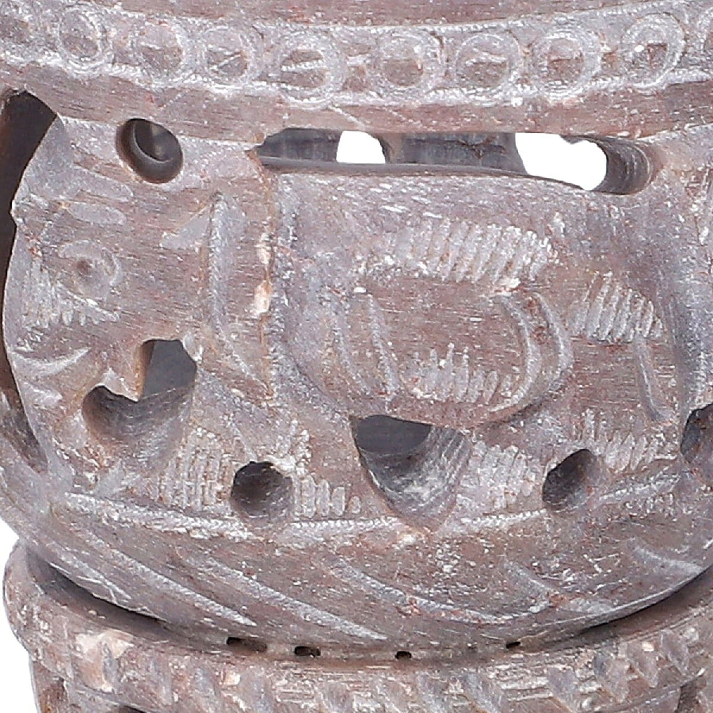 Nakkashi Set of 2 decorative hand carved soapstone egg holders (7.5X3.5 CM) - IVORY-GREY.