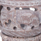 Nakkashi Set of 2 decorative hand carved soapstone egg holders (7.5X3.5 CM) - IVORY-GREY.