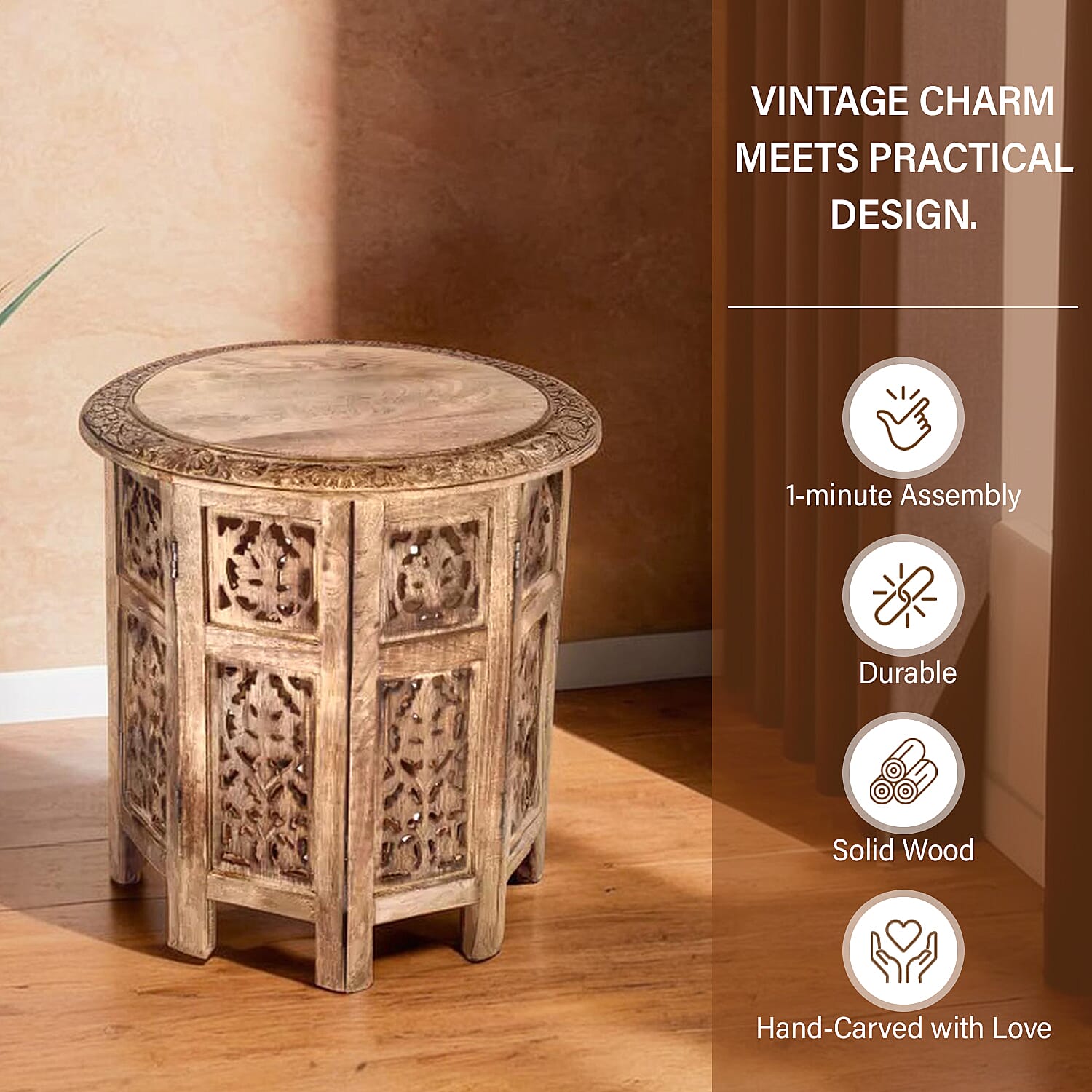 Nakkashi Table One Size- Burn Finish & Burn Finish