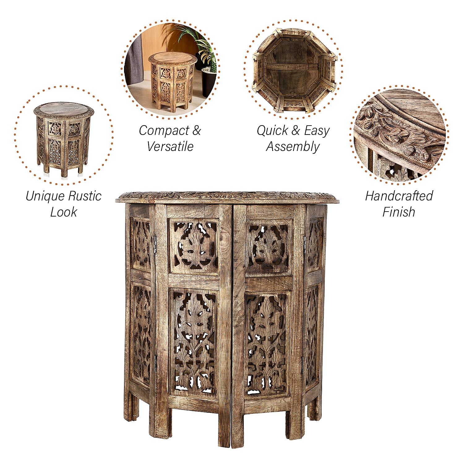Nakkashi Table One Size- Burn Finish & Burn Finish