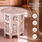 Nakkashi Table One Size- White & White