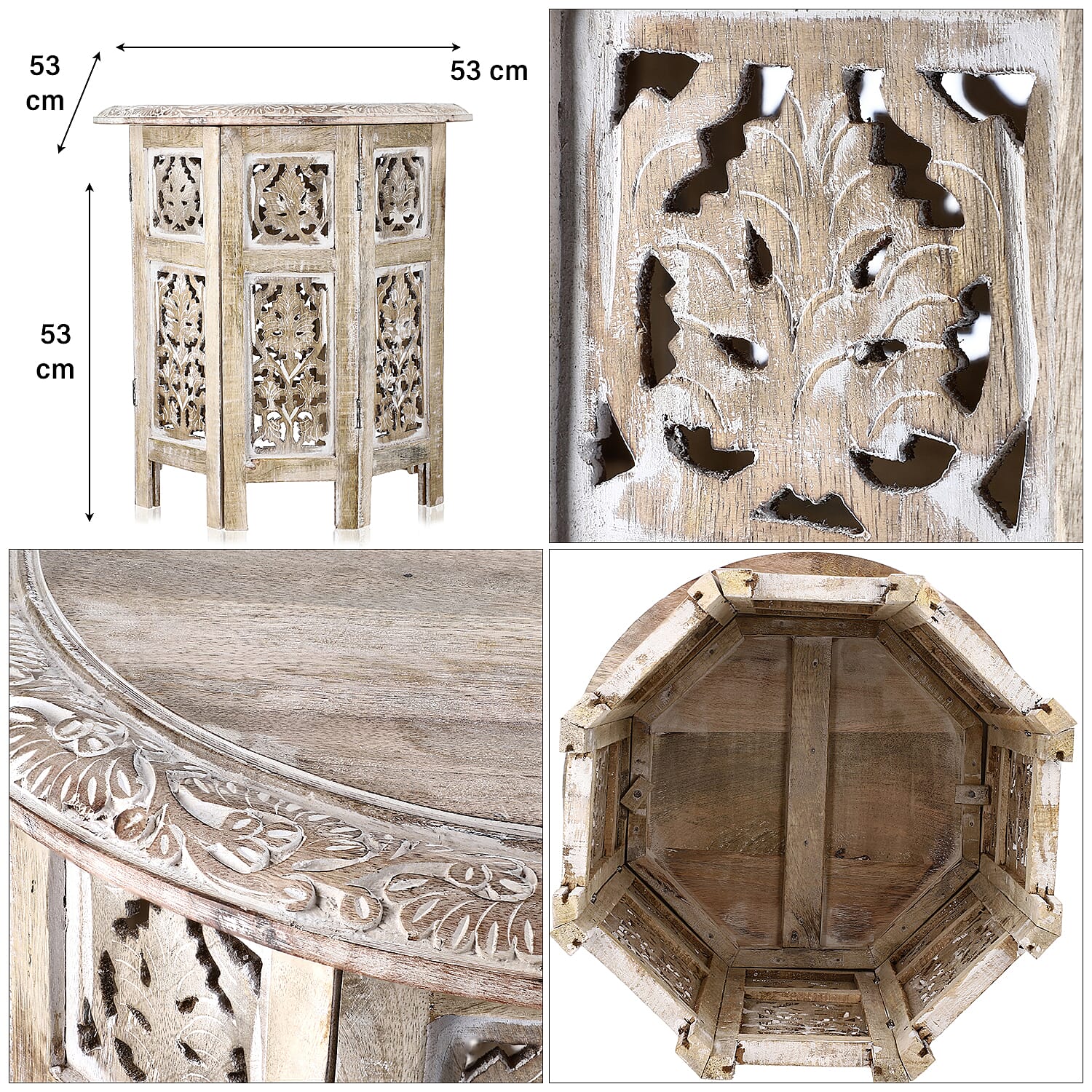 Nakkashi Table One Size- White & White