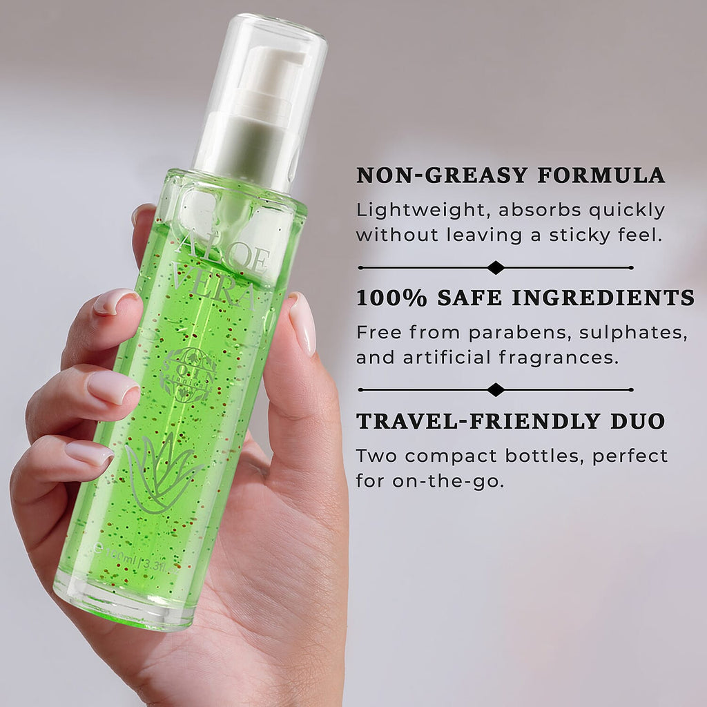 "Natural Set of 2 'Marigold & Lotus' Aloe Vera Moisturising gel Vol- 100 ml each"