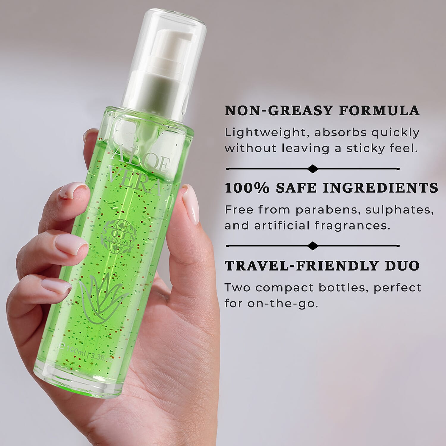 "Natural Set of 2 'Marigold & Lotus' Aloe Vera Moisturising gel Vol- 100 ml each"