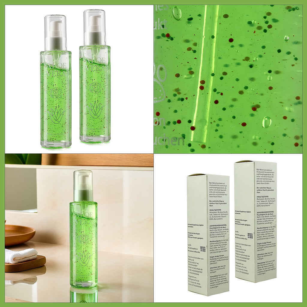 "Natural Set of 2 'Marigold & Lotus' Aloe Vera Moisturising gel Vol- 100 ml each"