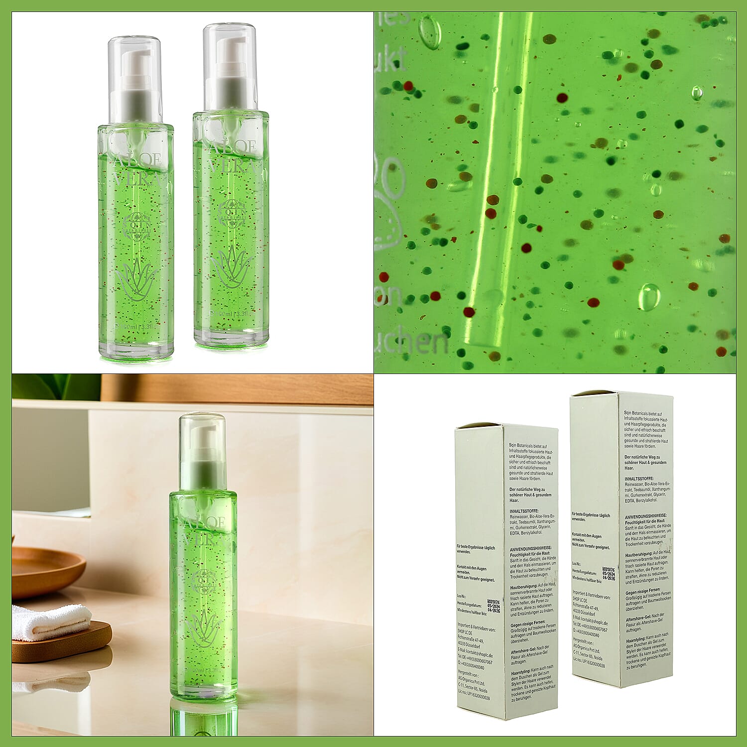 "Natural Set of 2 'Marigold & Lotus' Aloe Vera Moisturising gel Vol- 100 ml each"