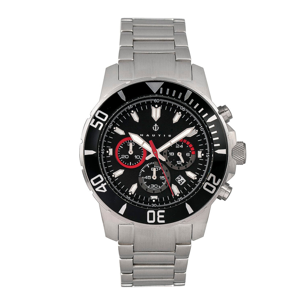 Nautis Quartz Mens Watch in Stainless Steel - Black
