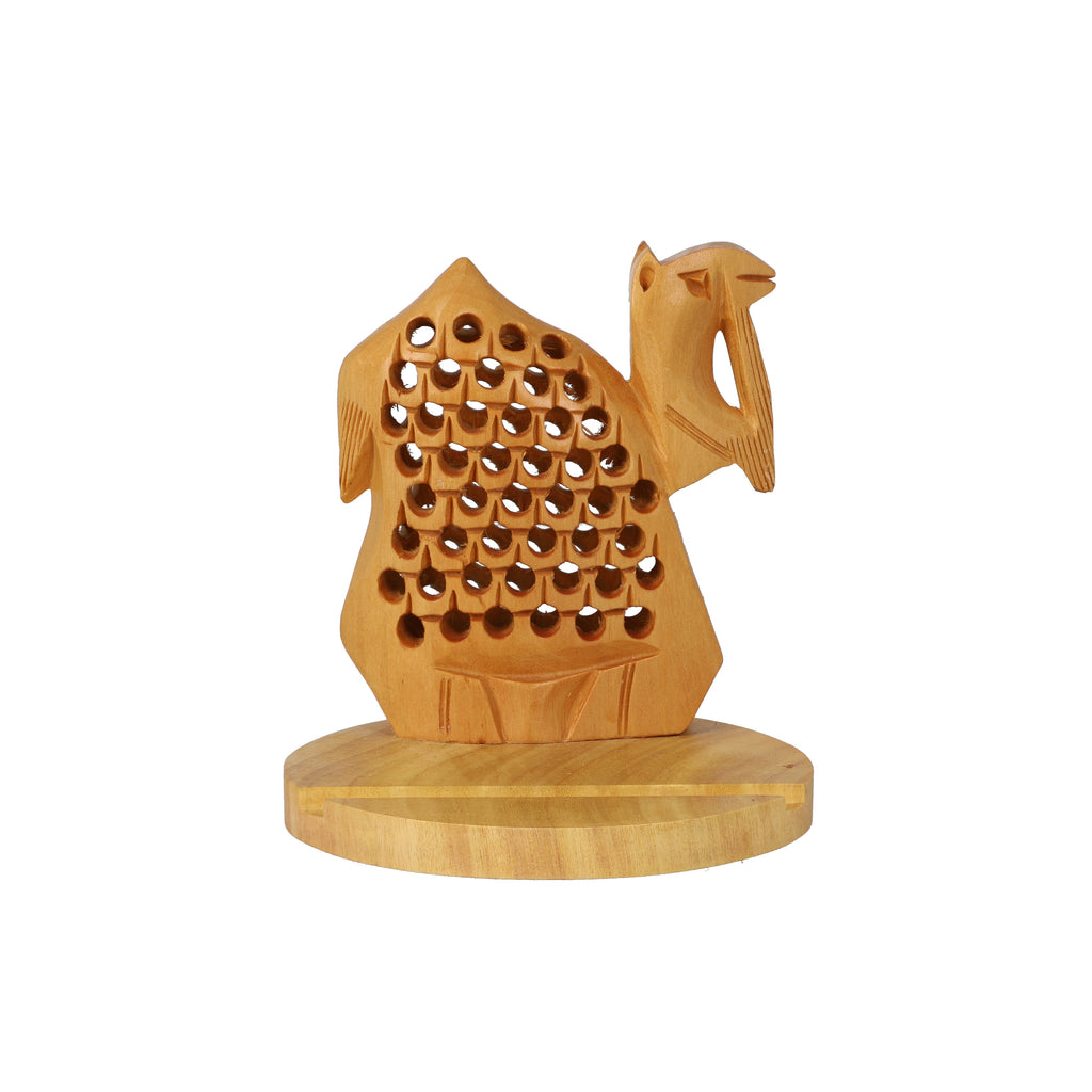 New Arrival- Hand Carved Wooden Mobile Phone Holder - Camel