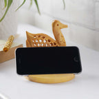 New Arrival- Hand Carved Wooden Mobile Phone Holder - Swan