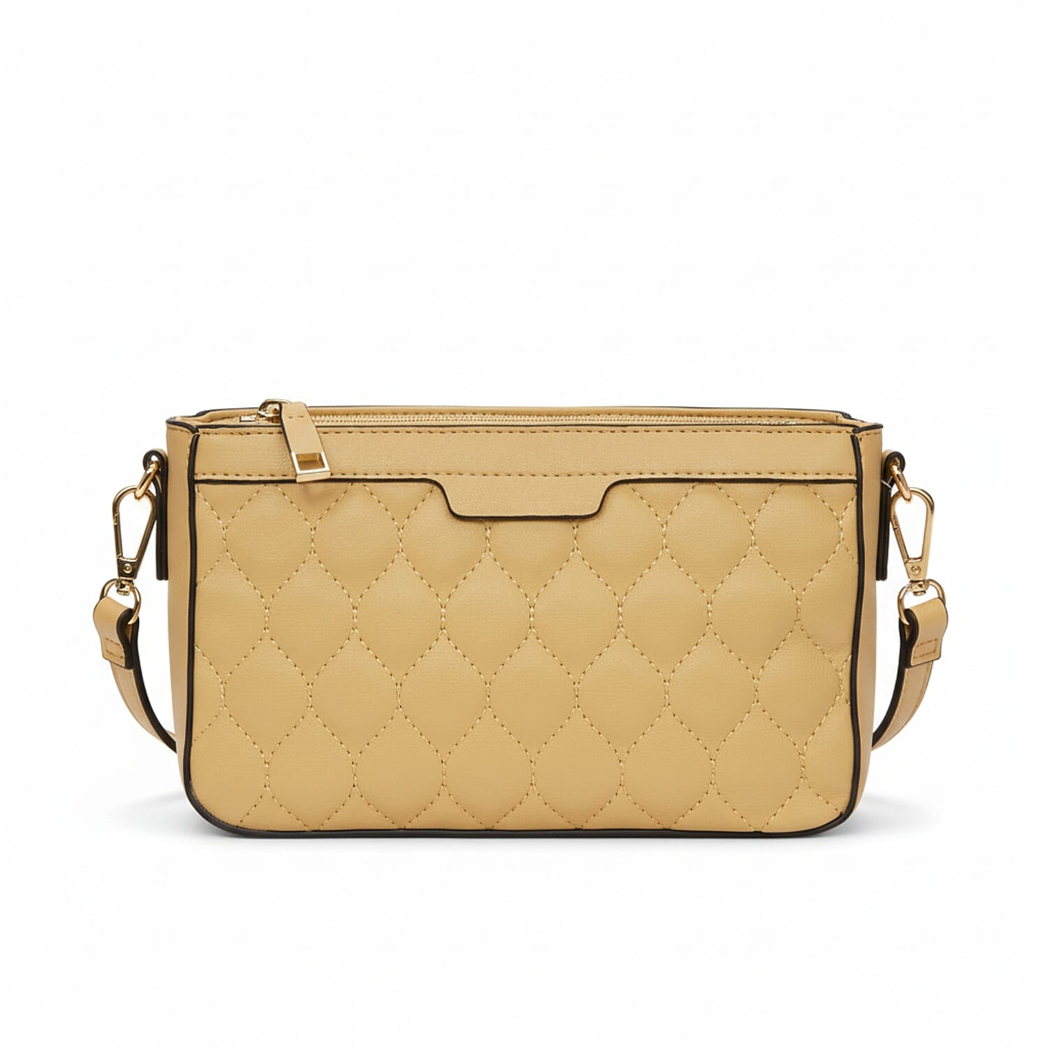 New Arrival - Quilted Crossbody Bag with Card Holder - Buttercup
