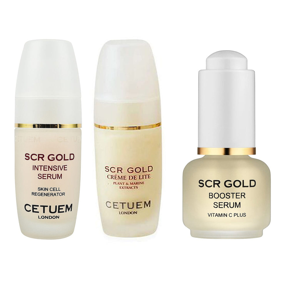 New Launch Cetuem - SCR Gold Anti-Ageing, Anti-Oxidant Serum, Creme De Lite Moisturiser - 50ml & Booster Serum 15ml Bundle