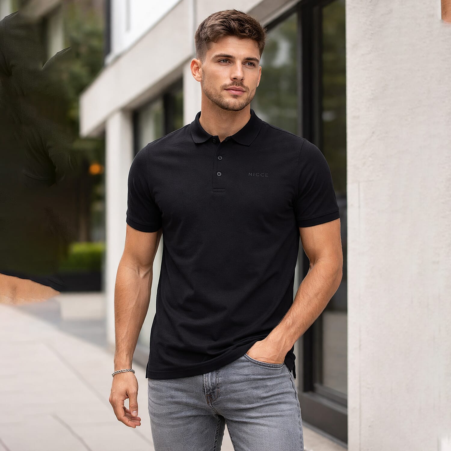 Nicce Mens 100% Cotton Polo (Size S) - Black
