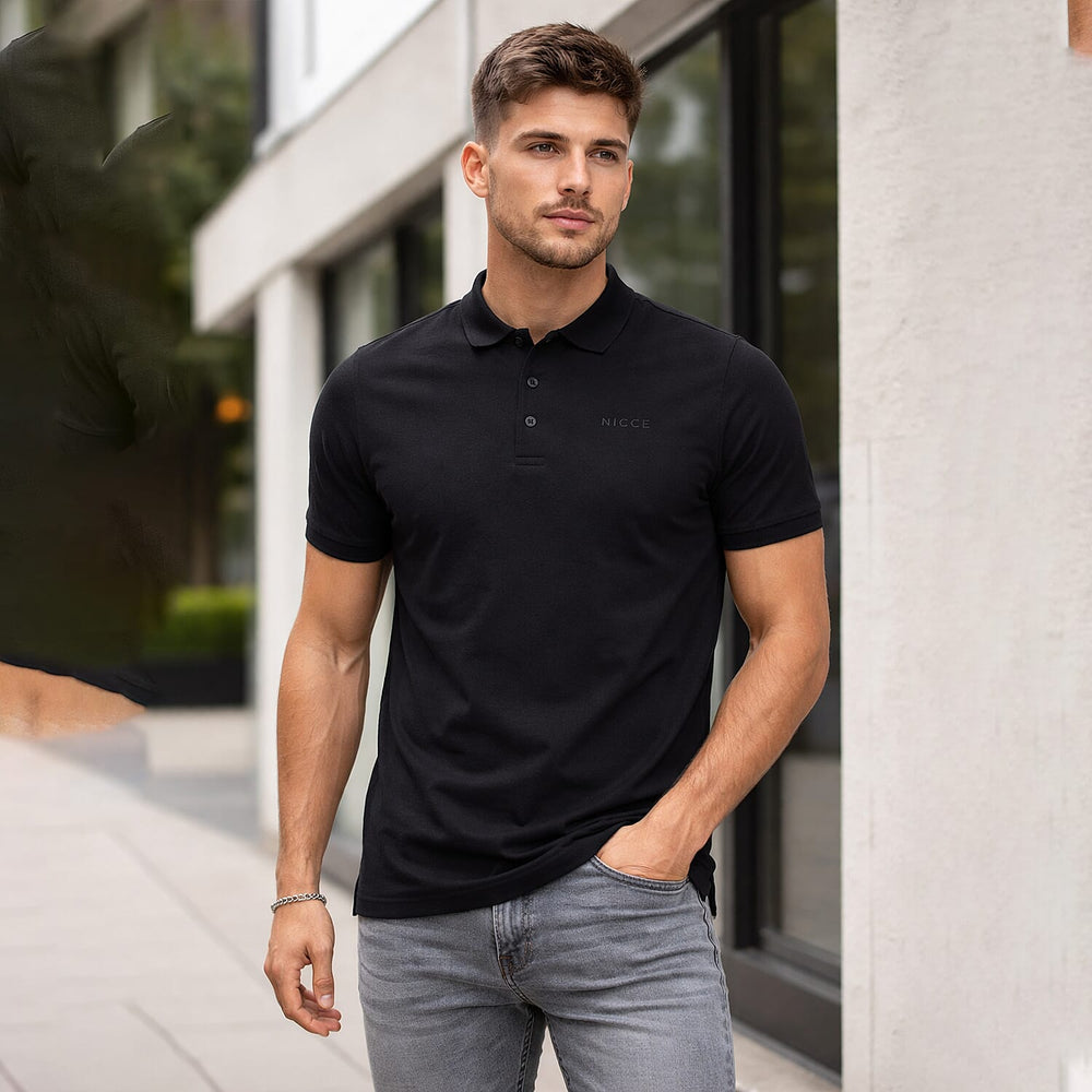 Nicce Mens 100% Cotton Polo (Size XL) - Black