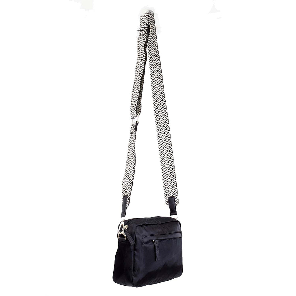 Nicole Brown Nylon Aztec Crossbody Bag - Black