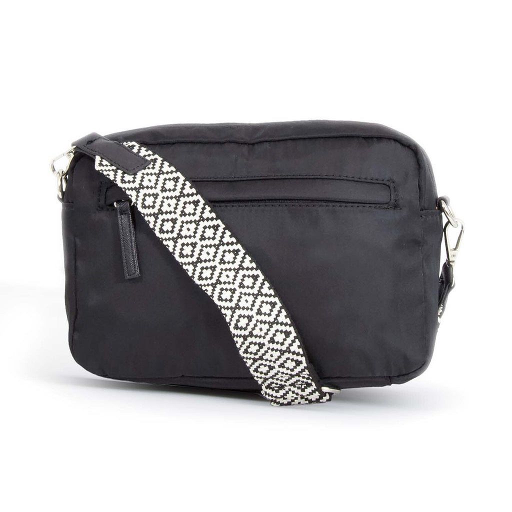 Nicole Brown Nylon Aztec Crossbody Bag - Black