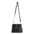 Nicole Brown Hand Bag with Aztec Print Strap - Black
