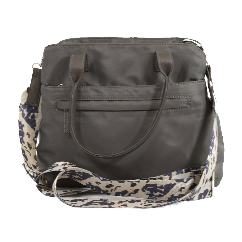 Nicole Brown Hand Bag with Aztec Print Strap - Black