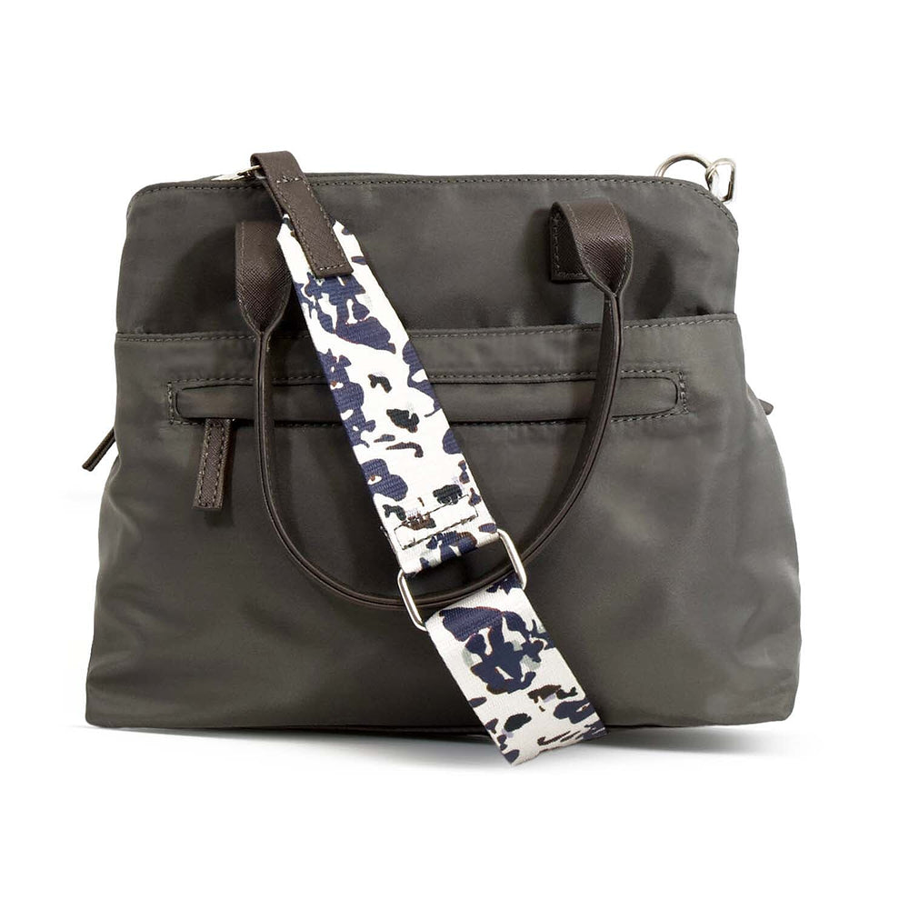 Nicole Brown Hand Bag with Aztec Print Strap - Black