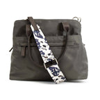 Nicole Brown Hand Bag with Aztec Print Strap - Black