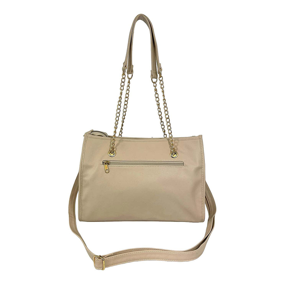 Nicole PU Shoulder Bag - Latte