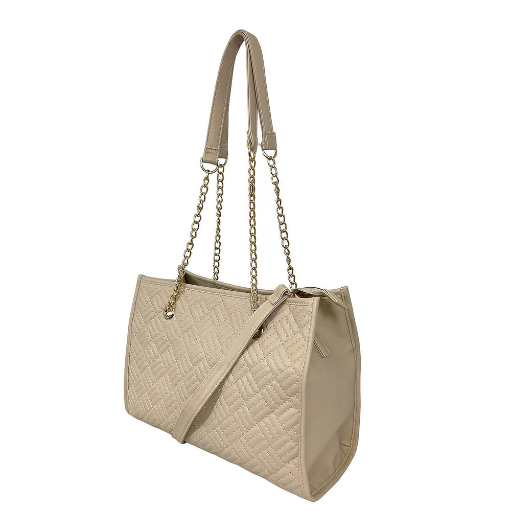 Nicole PU Shoulder Bag - Latte