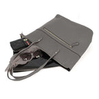 Nicole Brown Leatherette Zip Detail Shoulder Bag - Grey