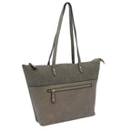 Nicole Brown Leatherette Zip Detail Shoulder Bag - Grey