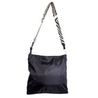 Nicole Brown Nylon Giraffe Tote Bag - Black Stripe