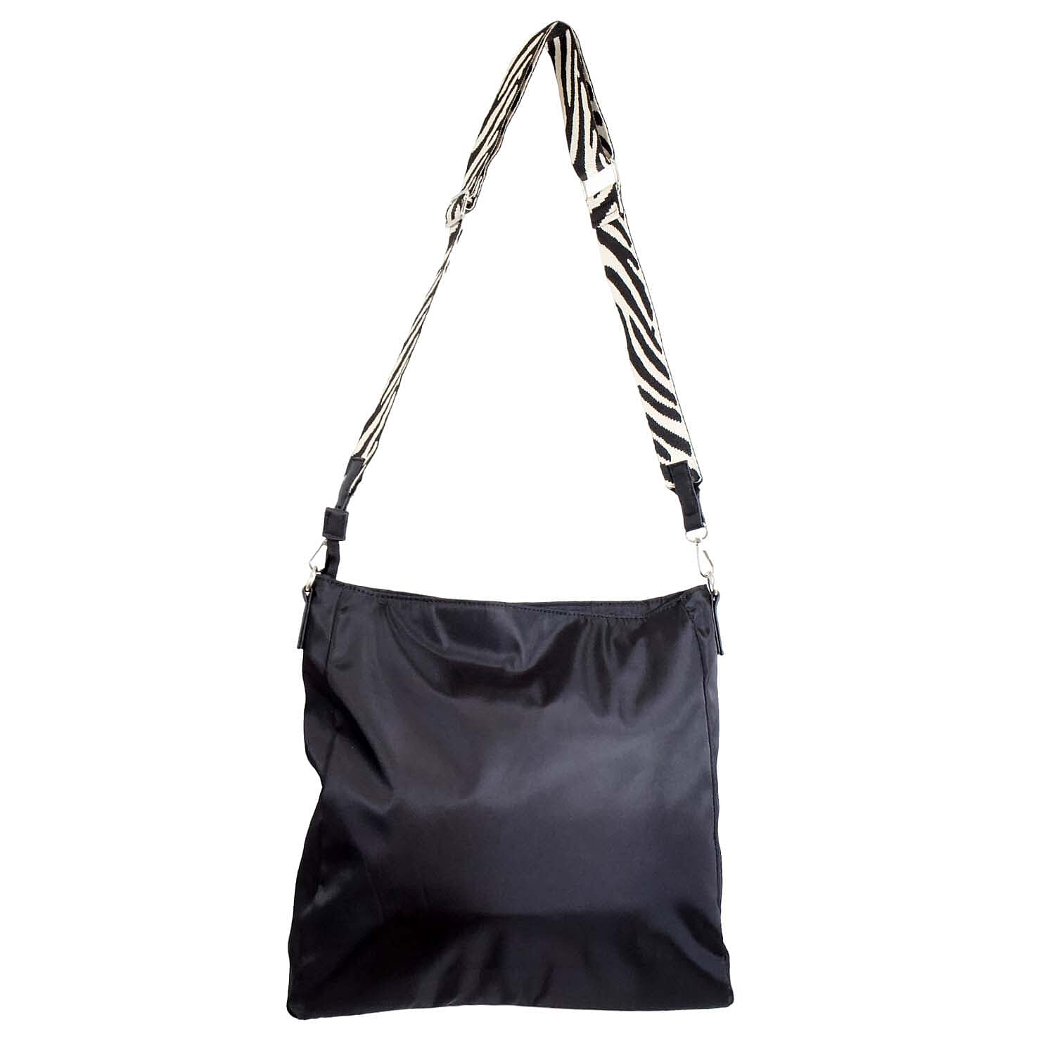 Nicole Brown Nylon Giraffe Tote Bag - Black Stripe
